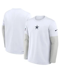 Nike Men's White Dallas Cowboys Sideline Scripted to Win Performance Long Sleeve T-Shirt