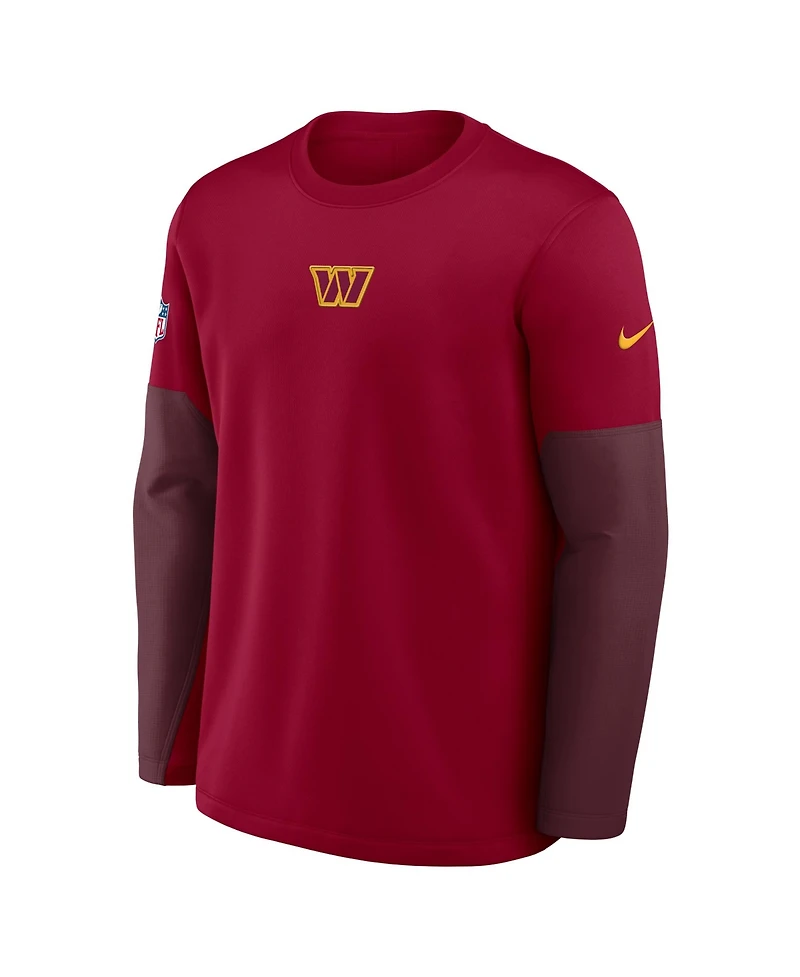 Nike Men's Burgundy Washington Commanders Sideline Scripted to Win Performance Long Sleeve T-Shirt