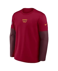 Nike Men's Burgundy Washington Commanders Sideline Scripted to Win Performance Long Sleeve T-Shirt
