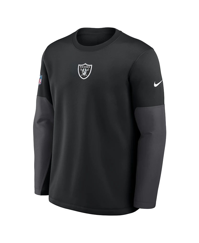 Nike Men's Black Las Vegas Raiders Sideline Scripted to Win Performance Long Sleeve T-Shirt