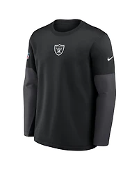 Nike Men's Black Las Vegas Raiders Sideline Scripted to Win Performance Long Sleeve T-Shirt