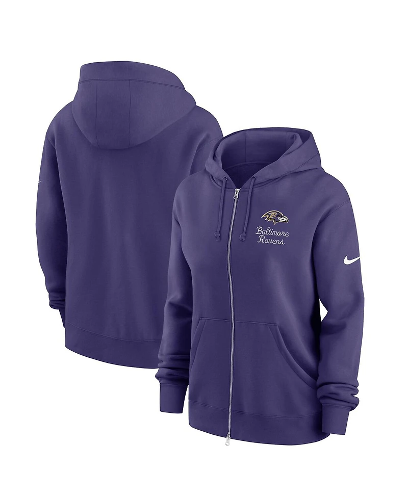 Nike Women's Purple Baltimore Ravens Phoenix Rewind Full-Zip Hoodie