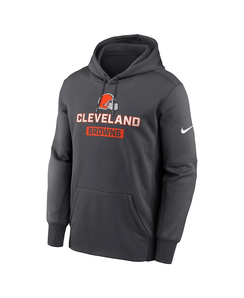 Nike Men's Anthracite Cleveland Browns Toss Sweep Performance Pullover Hoodie