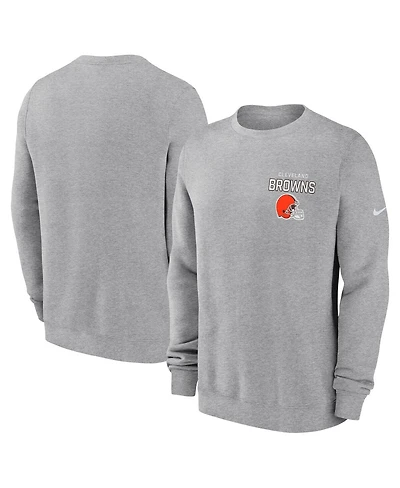 Nike Men's Heather Gray Cleveland Browns Primetime Club Fleece Pullover Sweatshirt