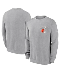 Nike Men's Heather Gray Cleveland Browns Primetime Club Fleece Pullover Sweatshirt