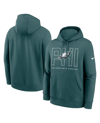 Nike Men's Midnight Green Philadelphia Eagles Busted Play Club Fleece Pullover Hoodie