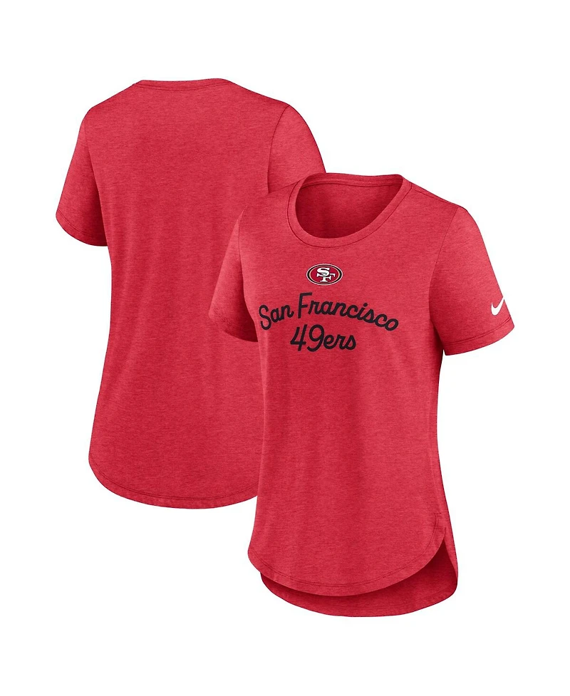 Nike Women's Scarlet San Francisco 49ers Script Tri-Blend T-Shirt