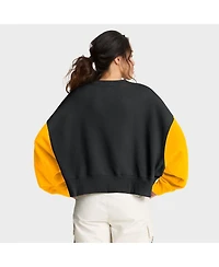 Nike Women's Black Pittsburgh Steelers Oversized Color-Block Pullover Sweatshirt