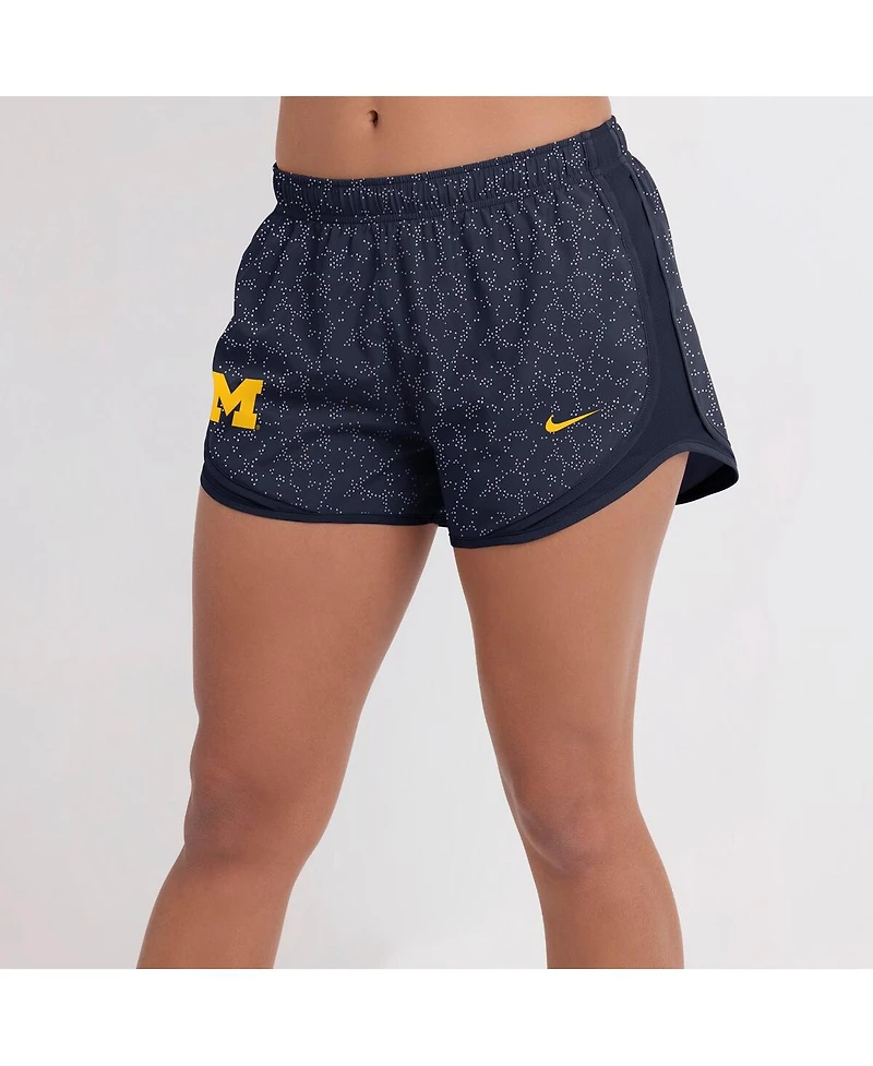 Nike Women's Navy Michigan Wolverines Tempo Pattern Dri-fit Shorts
