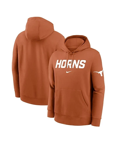 Nike Men's Texas Orange Longhorns Nickname Club Fleece Pullover Hoodie