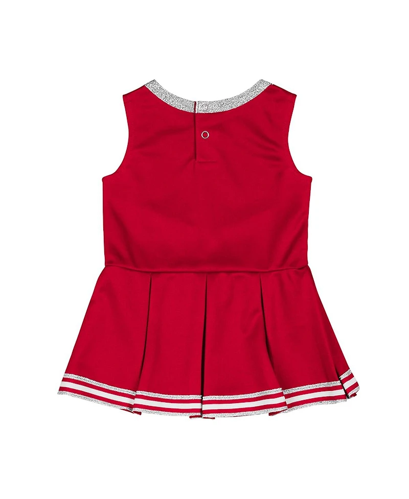 Colosseum Girls Baby Boys and Scarlet Ohio State Buckeyes Lollipop Park Cheer Dress