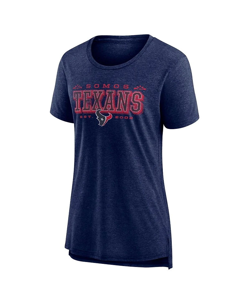 Nike Women's Navy Houston Texans Vintage Graphic Tri-Blend Scoop Neck T-Shirt