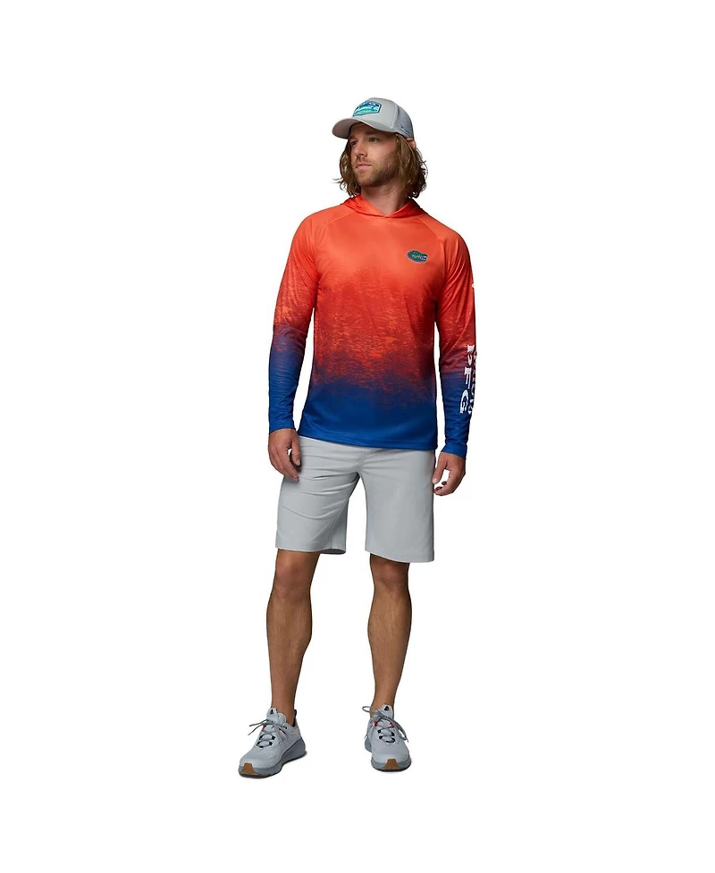 Columbia Men's Orange Florida Gators Pfg Gradient Water Super Terminal Tackle Hoodie Omni-Wick T-Shirt