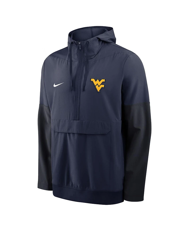 Nike Men's Navy West Virginia Mountaineers Anorak Half-Zip Hoodie Jacket