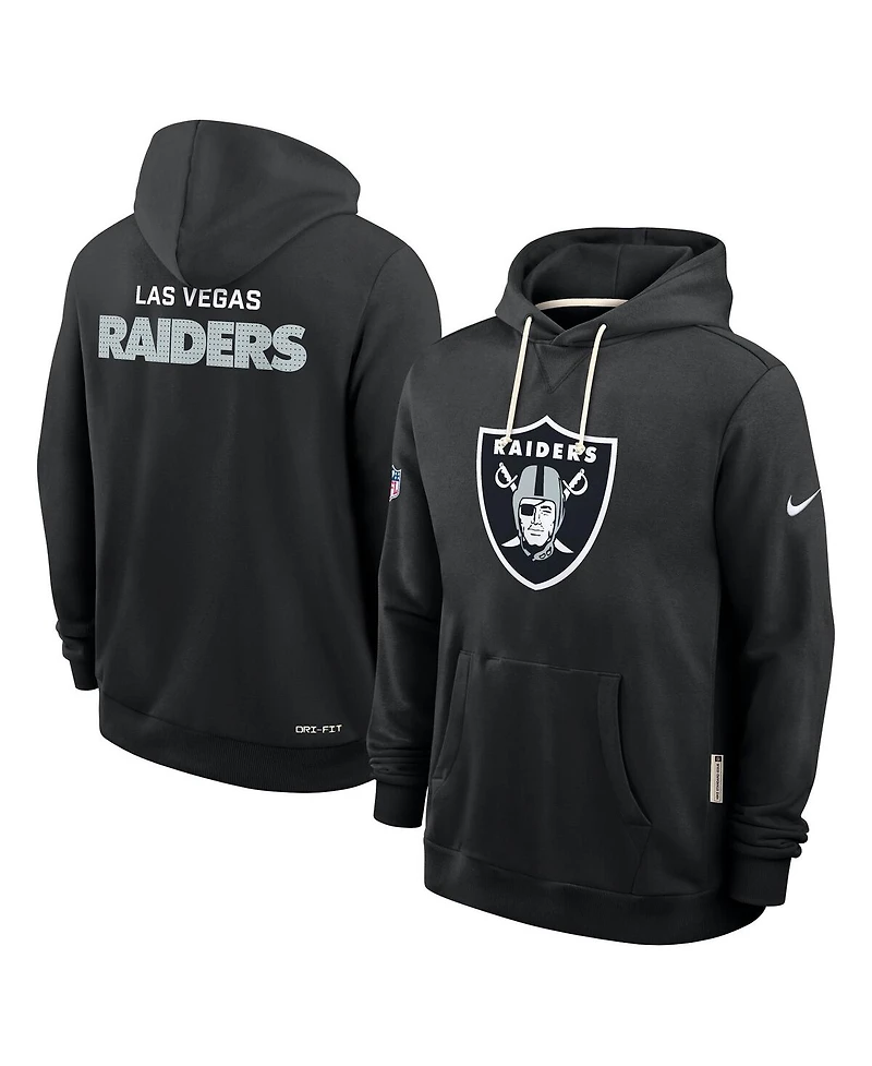 Nike Men's Black Las Vegas Raiders Sideline Standard Issue Initial Home Dri-fit Hoodie