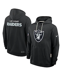Nike Men's Black Las Vegas Raiders Sideline Standard Issue Initial Home Dri-fit Hoodie