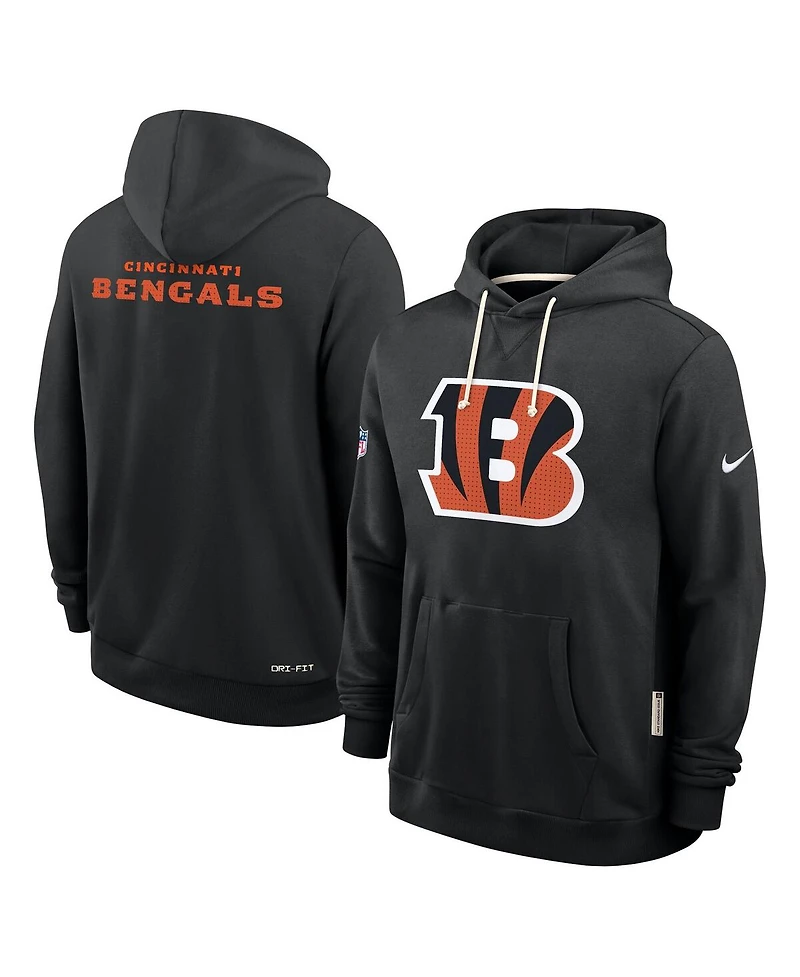 Nike Men's Black Cincinnati Bengals Sideline Standard Issue Initial Home Dri-fit Hoodie