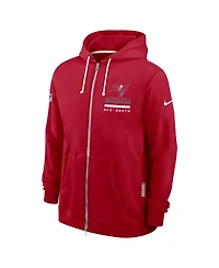 Nike Men's Red Tampa Bay Buccaneers Sideline Standard Issue Utility Player Dri-fit Full-Zip Hoodie