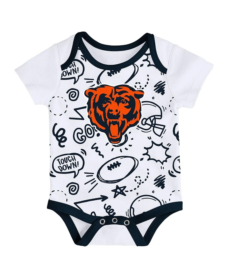 Outerstuff Baby Boys and Girls 3-Pack Chicago Bears All Day Play Bodysuit Set