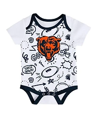 Outerstuff Baby Boys and Girls 3-Pack Chicago Bears All Day Play Bodysuit Set