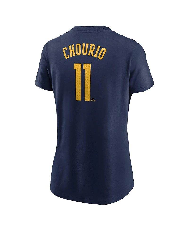 Nike Women's Jackson Chourio Navy Milwaukee Brewers Fuse Name Number T-Shirt