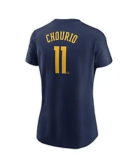 Nike Women's Jackson Chourio Navy Milwaukee Brewers Fuse Name Number T-Shirt