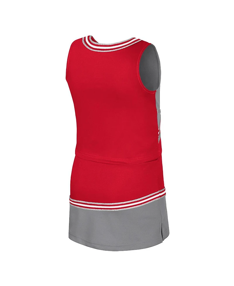 Colosseum Big Girls 2-Piece Scarlet Ohio State Buckeyes Lollipop Park Cheer Set