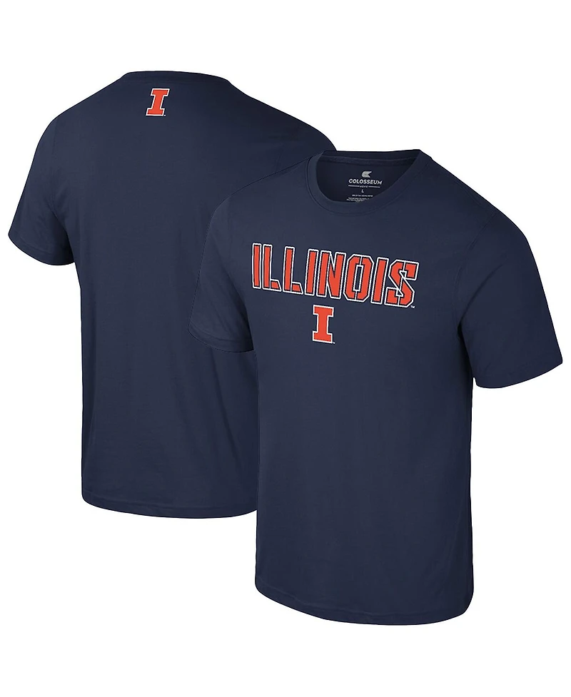 Colosseum Men's Navy Illinois Fighting Illini Color Pop Active Blend T-Shirt