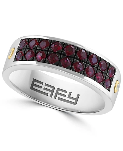 Effy Collection Men's Ruby (1-1/10 ct. t.w.) and Diamond Accent Ring in Sterling Silver