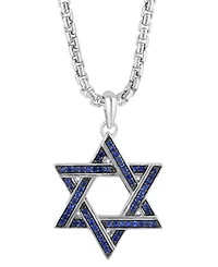 Effy Collection Blue Saphire Pendant Necklace (5/8 ct. t.w.) in Sterling Silver