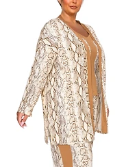 Coin 1804 Plus Python Contrast Cardigan Sweater