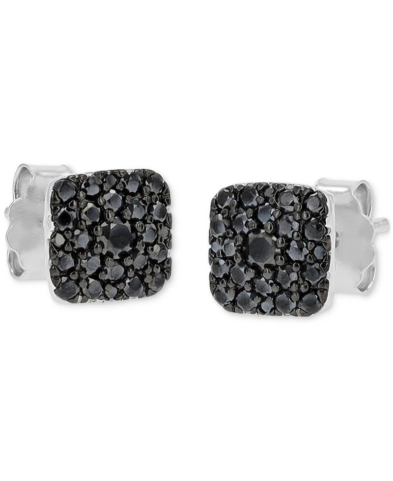 Macy's Black Spinel Stud Earrings (1.02 ct.t.w.) in Sterling Silver
