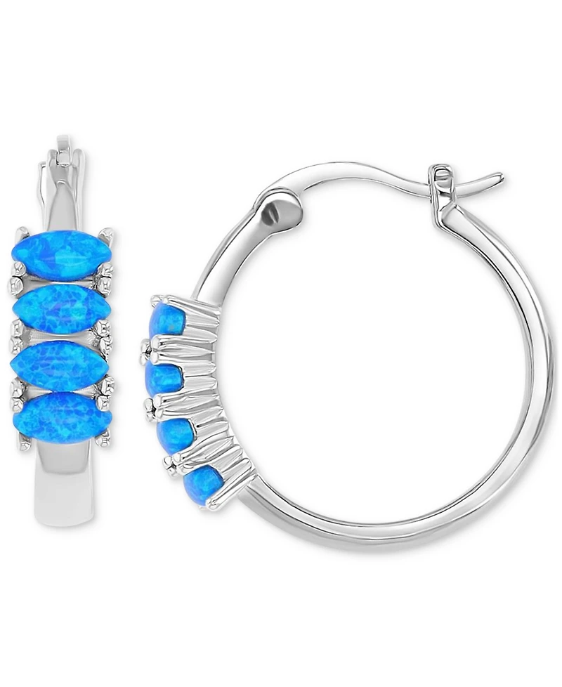 Macy's Oval Shape Gemstone (0.50 ct.t.w.) Earrings in Sterling Silver