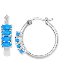 Macy's Oval Shape Gemstone (0.50 ct.t.w.) Earrings in Sterling Silver