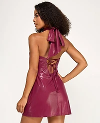Seni & Cade Juniors' Foil Draped Scarf One-Shoulder Dress