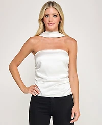 Seni & Cade Juniors' Scarf Silk Straight Top