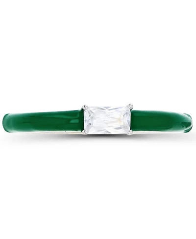 Macy's Cubic Zirconia (0.5 ct. t.w.) and Enamel Ring Sterling Silver