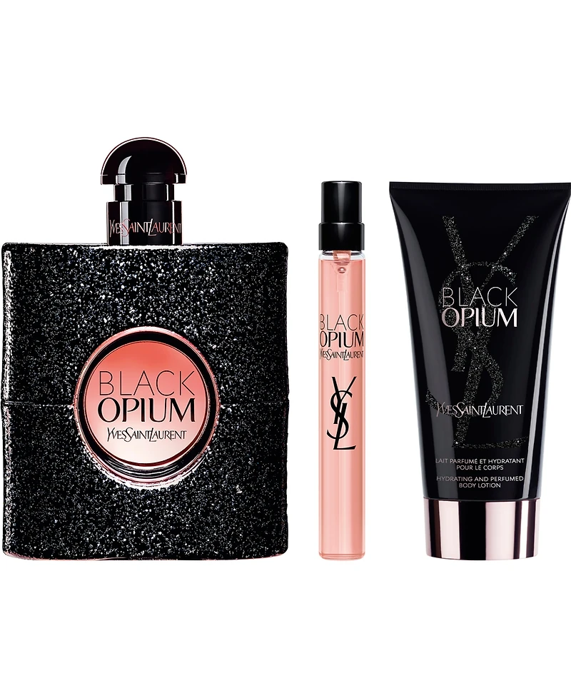 Yves Saint Laurent 3-Piece Black Opium Eau De Parfum with Body Lotion Gift Set