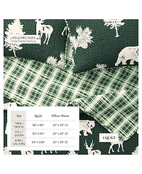 Linery & Co. Deer & Trees Microfiber Quilt Set with Shams