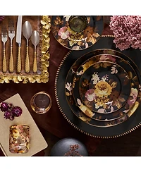 MacKenzie-Childs Wild Rose Brown Salad Plate
