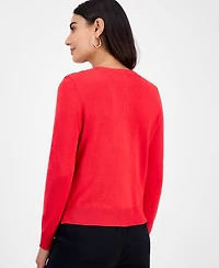 Jm Collection Petite Foliage Party Cardigan, Macy's Exclusive