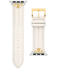 Tory Burch Women's Ivory Leather Band for Apple Watch, 38-45mm