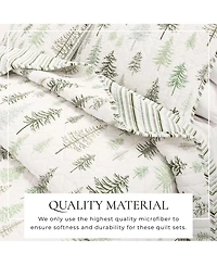 Linery & Co. Rustic Lodge Trees Microfiber Quilt Set With Shams
