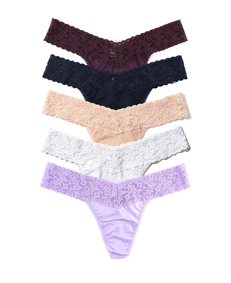 Hanky Panky Women's Low Rise 5 Pack Thong Underwear
