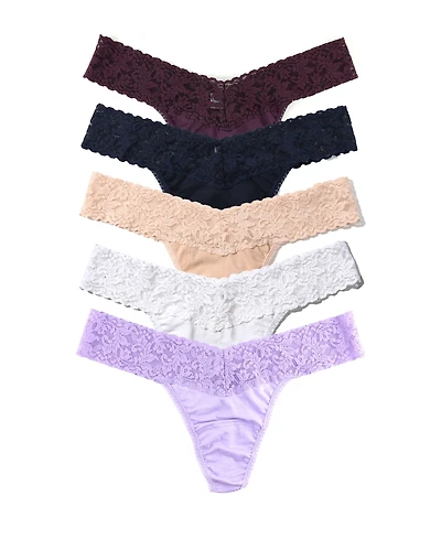 Hanky Panky Women's Low Rise 5 Pack Thong Underwear
