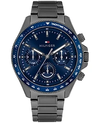 Tommy Hilfiger Men's Multifunction Ionic Plated Gray Stainless Steel Bracelet Watch, 44mm