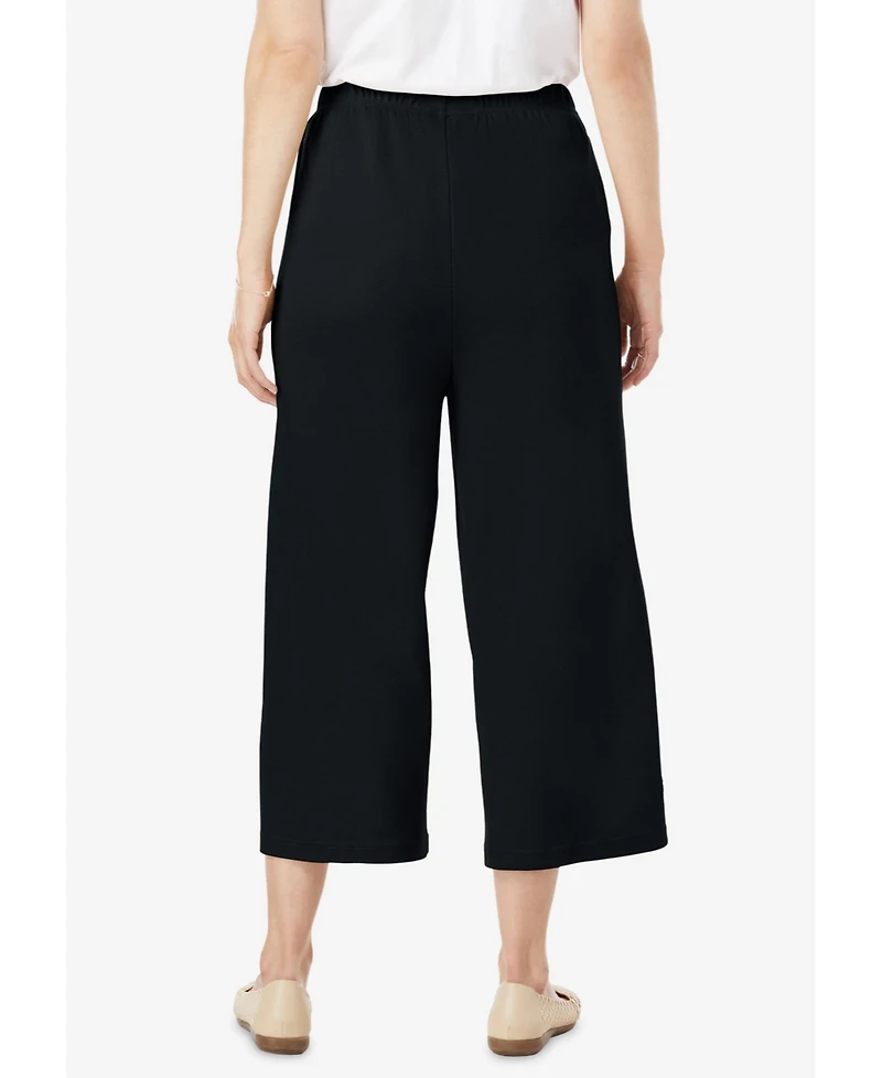 Woman Within Plus 7-Day Knit Culotte