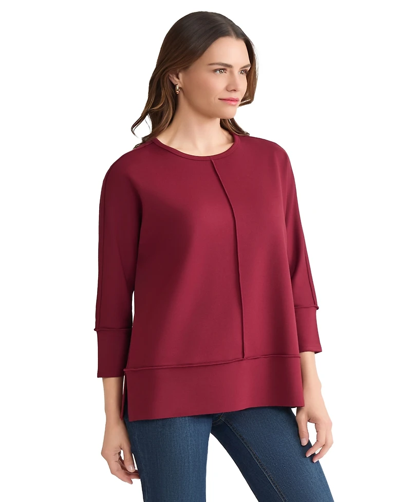 Jones New York Petite Serenity Knit 3/4 Sleeve Tunic Top