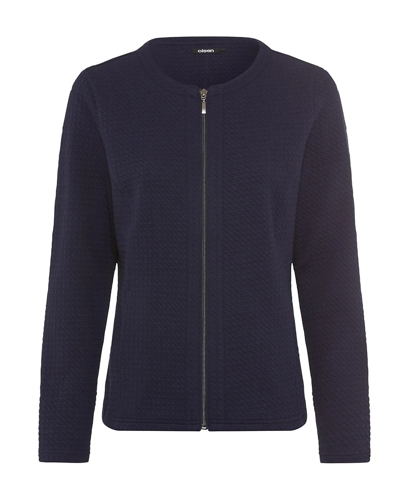 Olsen Women's Houndstooth Texture Jersey Jacket