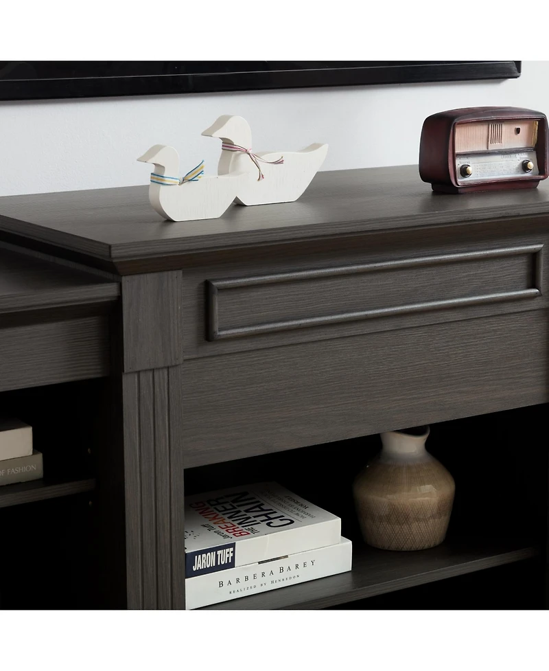 Streamdale Media Console Table with Large Storage Cabinet, Modern Tv Media Entertaionment Stand, Grey, 65.75"W17"D32.48"H